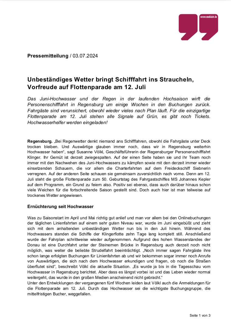 Pressemitteilung_Schifffahrt aktuelle Lage _3.7.2024 Pressemitteilung_Schifffahrt aktuelle Lage _3.7.2024